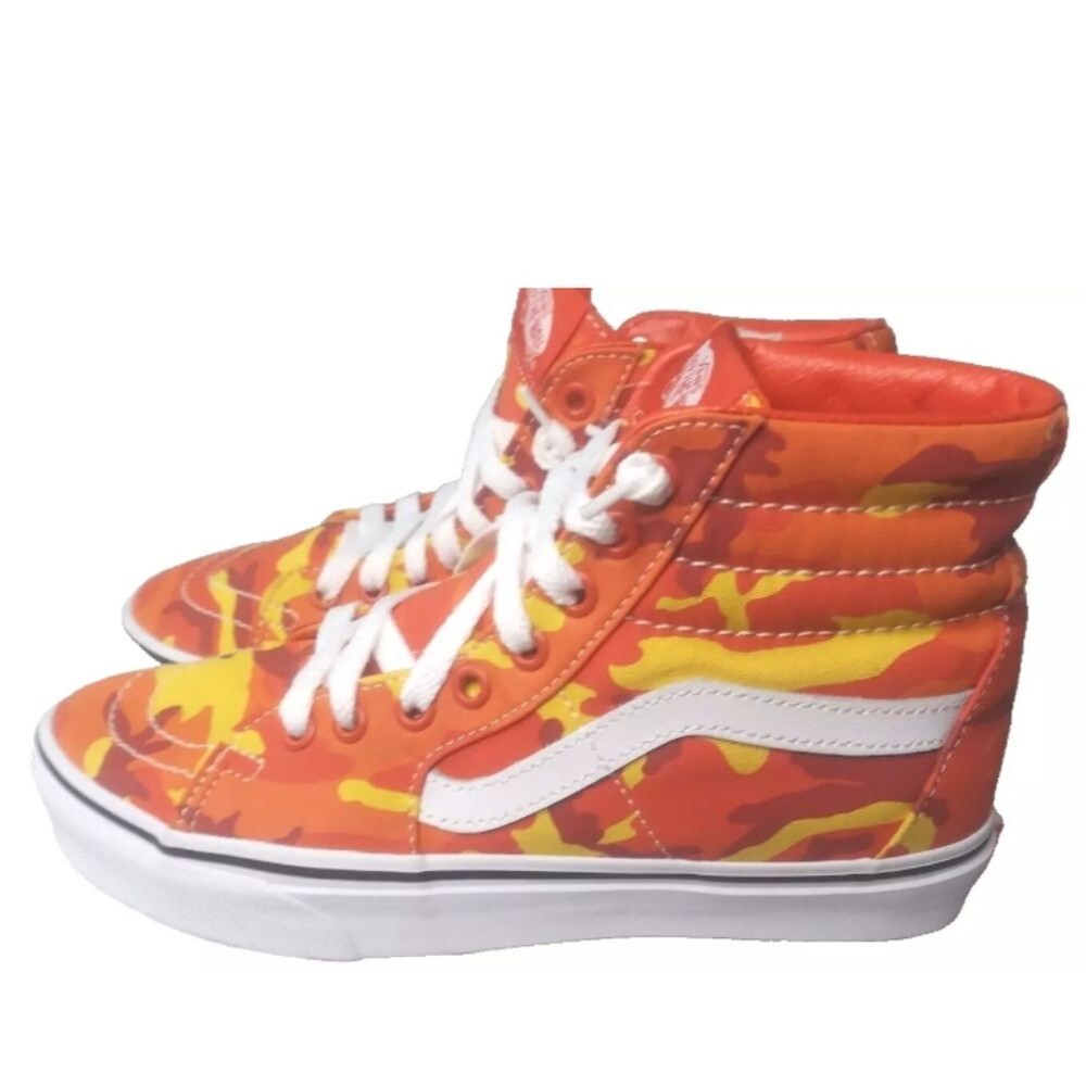 VANS SK8 HI Camo Orange Shoes Women's Size 8
